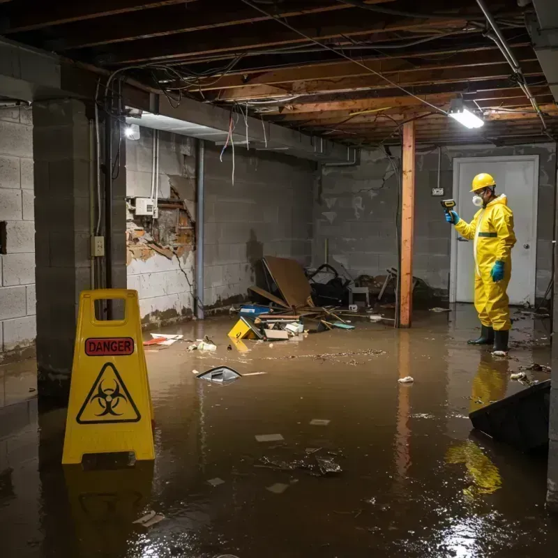 Flooded Basement Electrical Hazard in Pierce City, MO Property