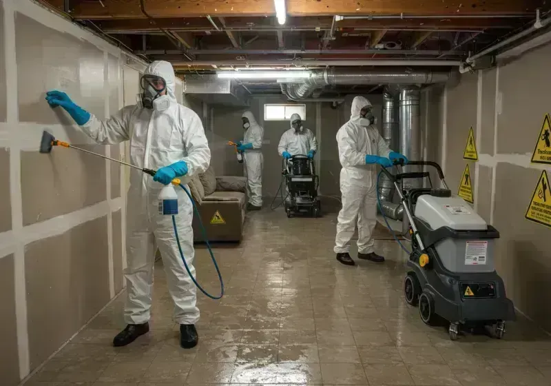 Basement Moisture Removal and Structural Drying process in Pierce City, MO